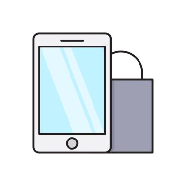 alışveriş vektörü düz renk simgesi