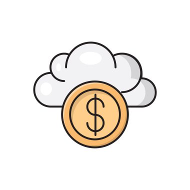 Dolar vektörü düz renk simgesi