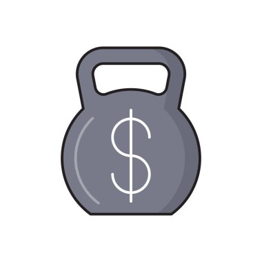 Dolar vektörü düz renk simgesi