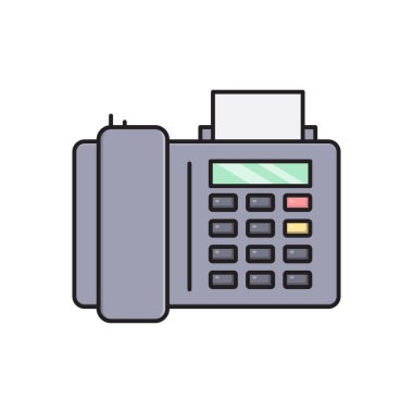 telefon vektörü düz renk simgesi