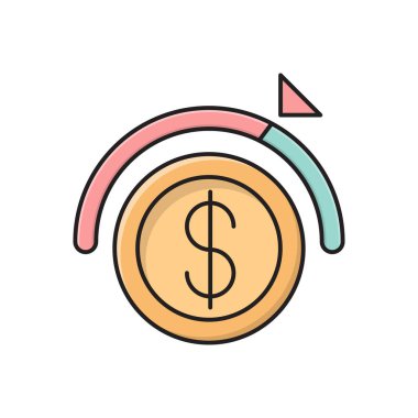 para vektörü düz renk simgesi