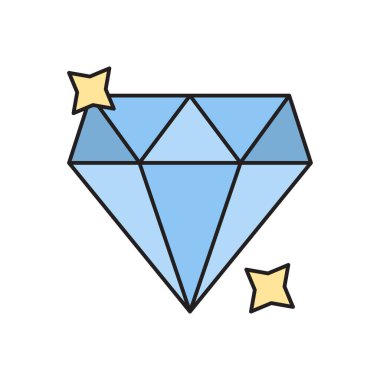 mücevher vektörü düz renk simgesi