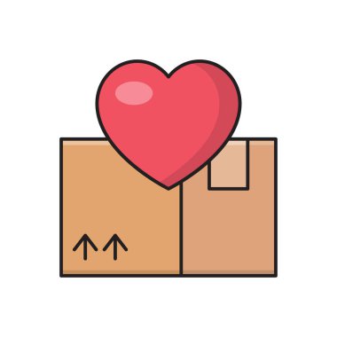 kutu vektörü düz renk simgesi