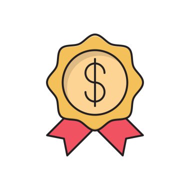 Dolar vektörü düz renk simgesi