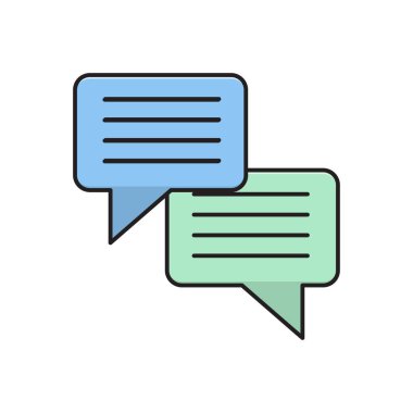 konuşma vektörü düz renk simgesi