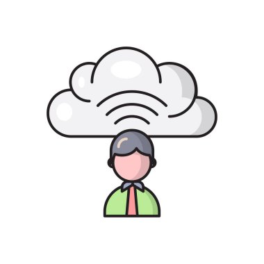 profil vektörü düz renk simgesi