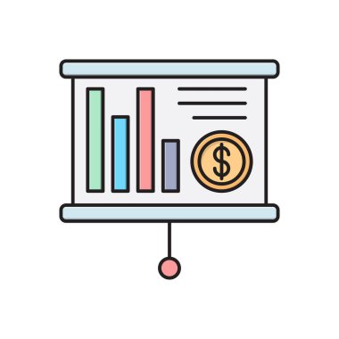 sunum vektörü düz renk simgesi