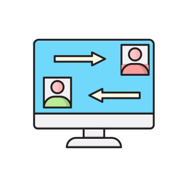 değişim vektörü düz renk simgesi