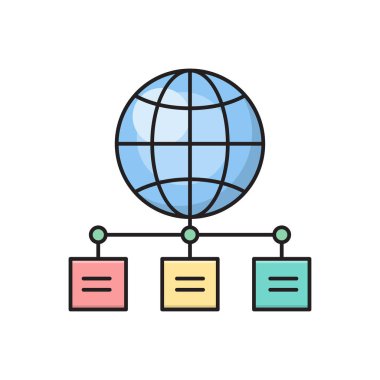 bağlantı vektörü düz renk simgesi