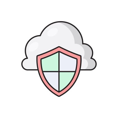 güvenlik vektörü düz renk simgesi