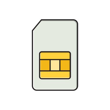 çip vektörü düz renk simgesi