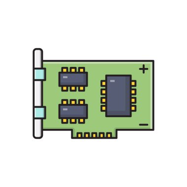 Gpu vektör düz renk simgesi