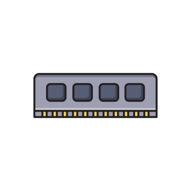 çip vektörü düz renk simgesi