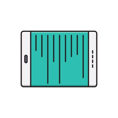 tablet vektörü düz renk simgesi