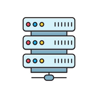 veritabanı vektörü düz renk simgesi