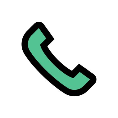 telefon vektörü düz renk simgesi