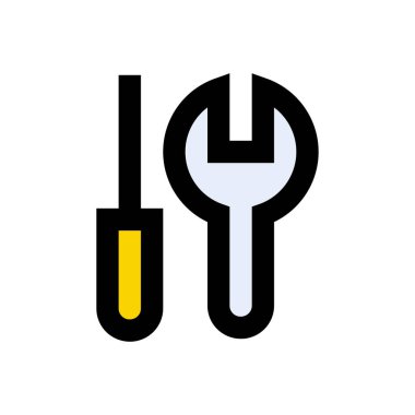 onarım vektörü düz renk simgesi