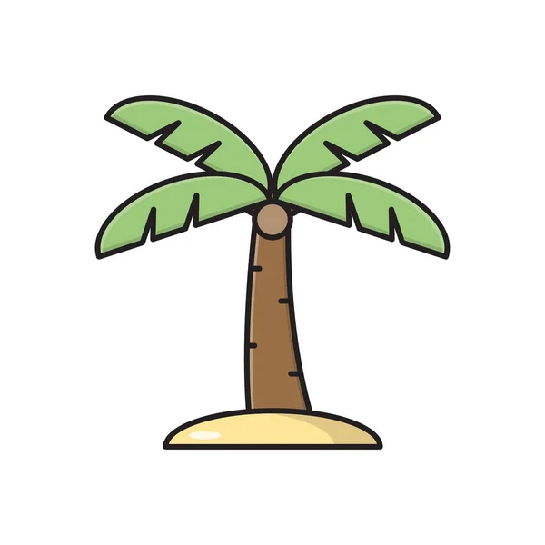 Baum Vektor Flache Farbe Symbol — Stockvektor