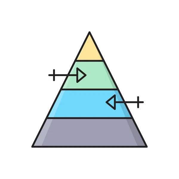 Діаграма Вектор Плоского Кольору Піктограма — стоковий вектор