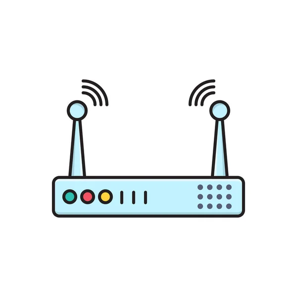 Router Vector Icono Color Plano — Vector de stock