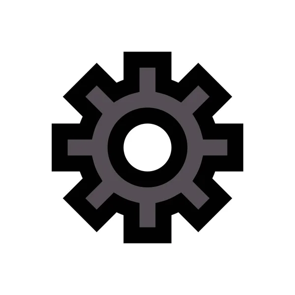 Getriebe Vektor Flache Farbe Symbol — Stockvektor