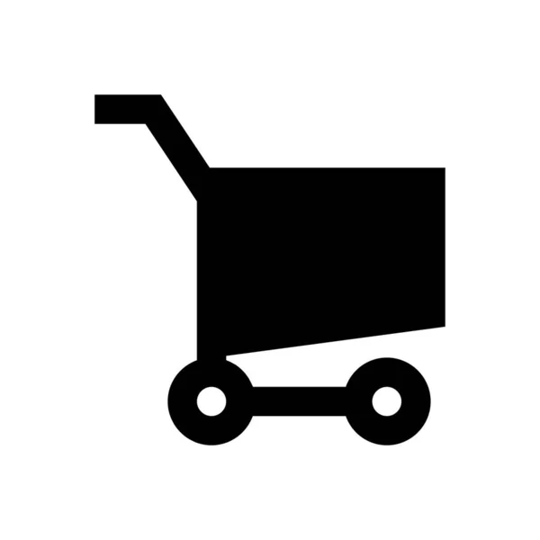 Trolley Vektor Glyphen Flaches Symbol — Stockvektor