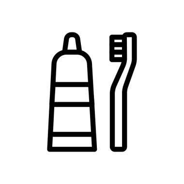 diş fırçası vektörü ince çizgi simgesi