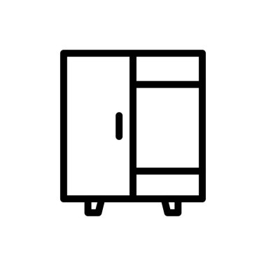 dolap vektörü ince çizgi simgesi