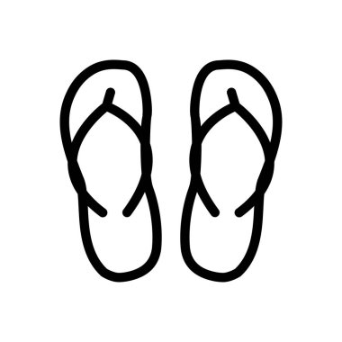 Sandalet vektörü ince çizgi simgesi