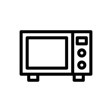 fırın vektörü ince çizgi simgesi