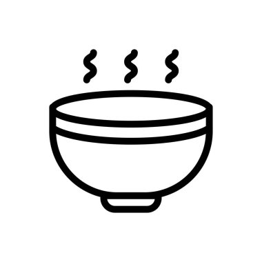 çorba vektörü ince çizgi simgesi