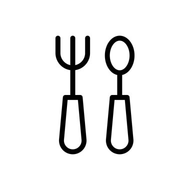 kaşık vektör ince çizgi simgesi