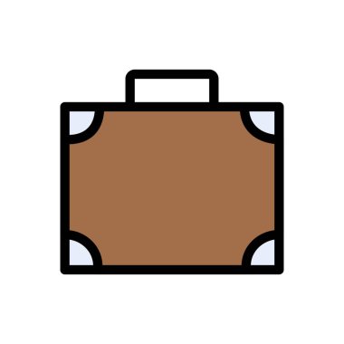 bagaj vektörü düz renk simgesi