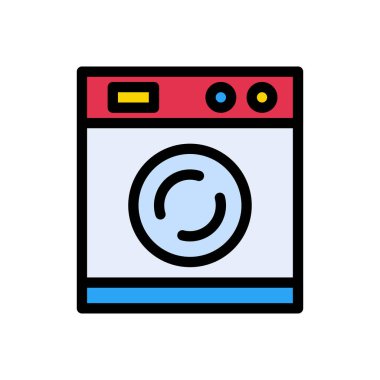 makine vektörü düz renk simgesi