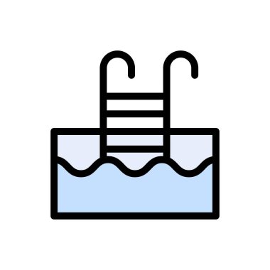 havuz vektörü düz renk simgesi