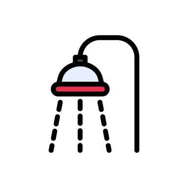 banyo vektörü düz renk simgesi