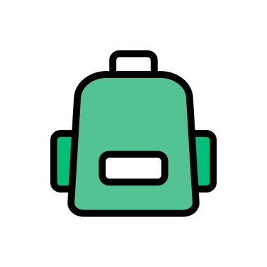 torba vektörü düz renk simgesi