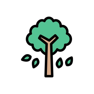 doğa vektörü düz renk simgesi