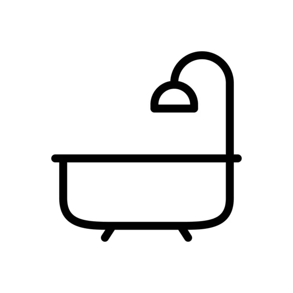 Tub Vector Thin Line Icon — Stock Vector