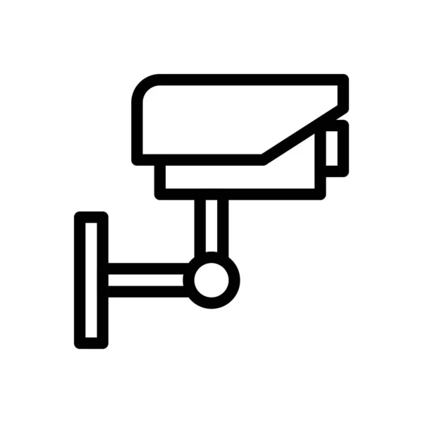 Security Camera Vector Thin Line Icon — Stock Vector