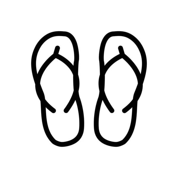 Ikon Garis Tipis Vektor Sandal - Stok Vektor