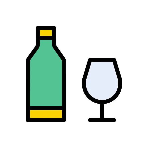 Flaschenvektor Flache Farbe Symbol — Stockvektor