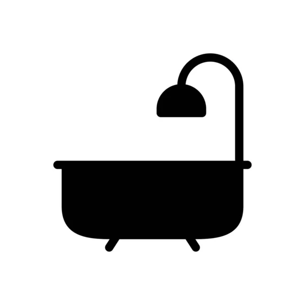 Wanne Vektor Glyphen Flaches Symbol — Stockvektor