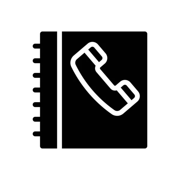 Telefonbok Vektor Glyf Platt Ikon — Stock vektor