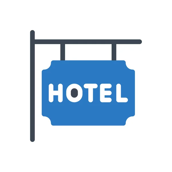 Hotel Vektor Glyphen Farbsymbol — Stockvektor