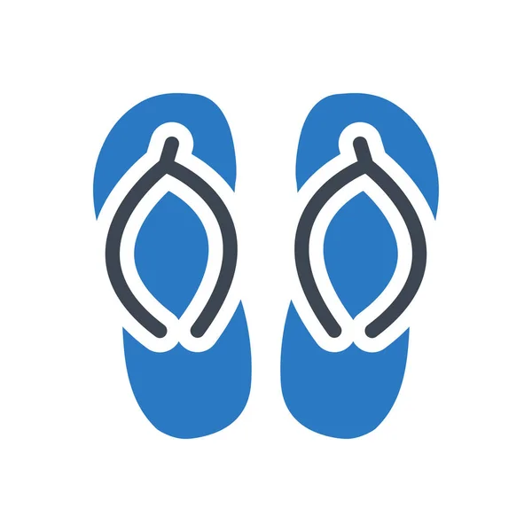Sandal Vector Glyph Color Icon — Stock Vector