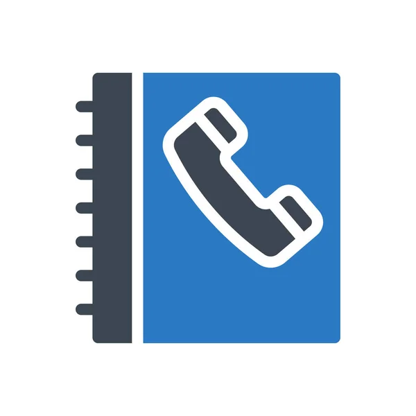 Phone Book Vector Glyph Color Icon — Stock Vector