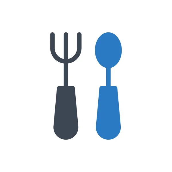 Spoon Vector Glyph Color Icon — Stock Vector