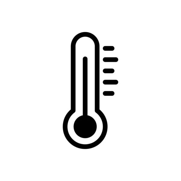 Thermomètre Vecteur Glyphe Plat Icône — Image vectorielle