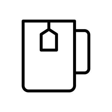 Çay poşeti vektör ince çizgi simgesi